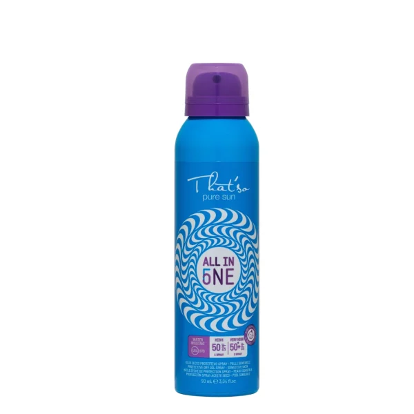 All In One 50/50+/50++, spray protecție solară piele sensibilă That'so